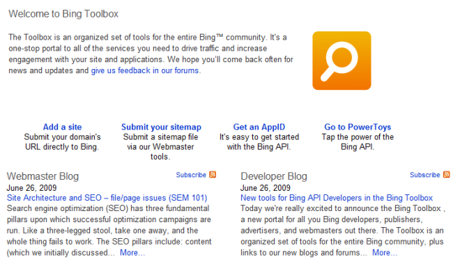 Bing Toolbox