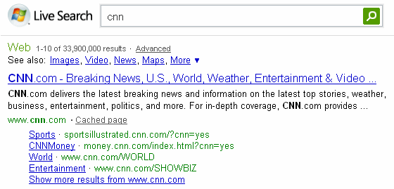 CNN en Live Search