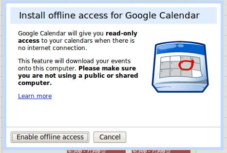 Google Calendar Offline