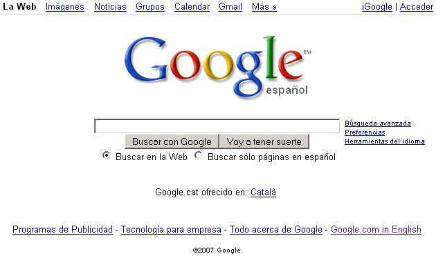 Google.cat en español