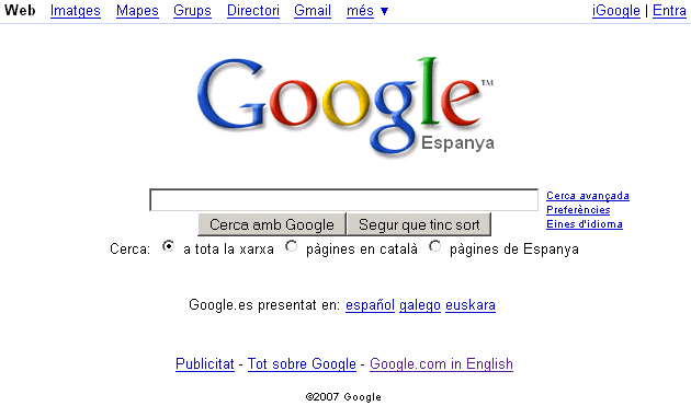 Google.es en catalán