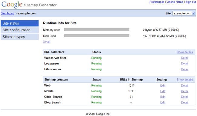 Google Sitemap Generator