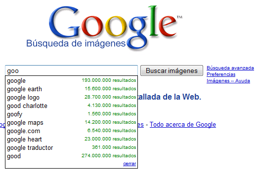 Google Imágenes suggest