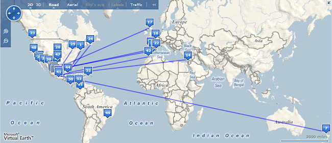 Gripe porcina en Live Maps