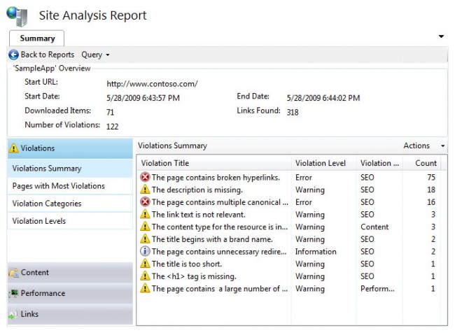 Microsoft IIS SEO Toolkit