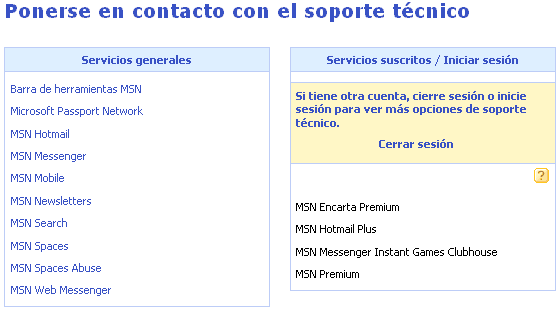 Soporte Tecnico MSN